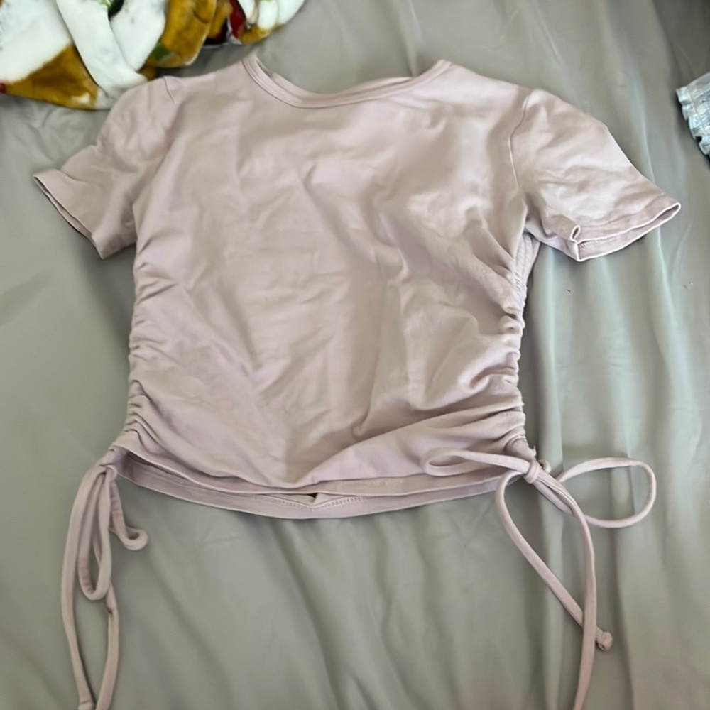 pink Hollister, tie side shirt